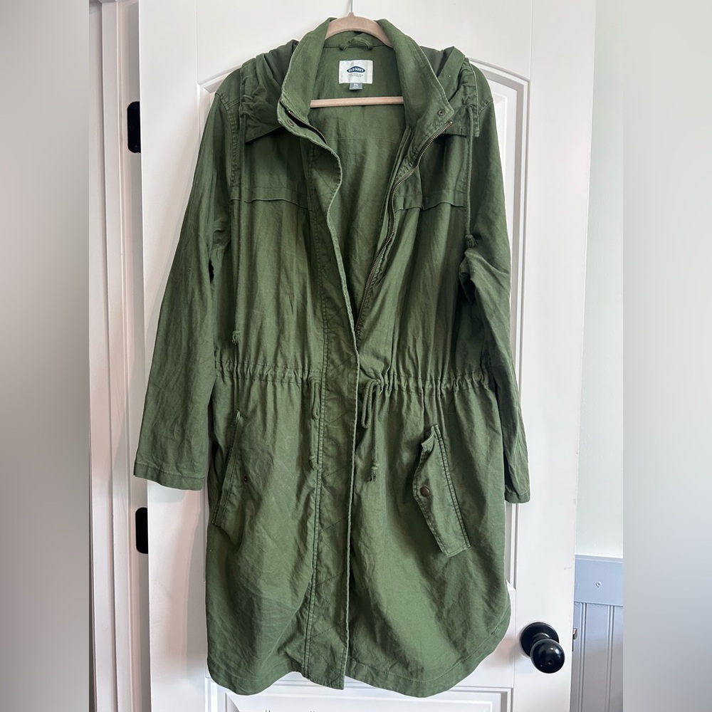 Old Navy Green Utility Jacket with Drawstring Waist